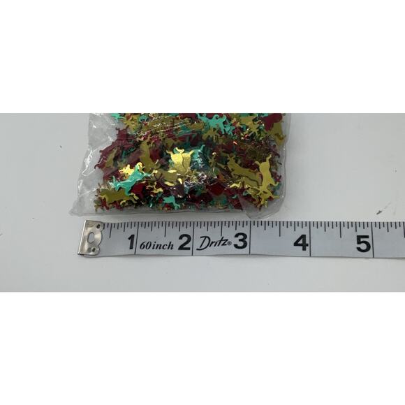 Red & Green Foil Reindeer Confetti Add Sparkle To Your Party, Cards - Picture 3 of 4